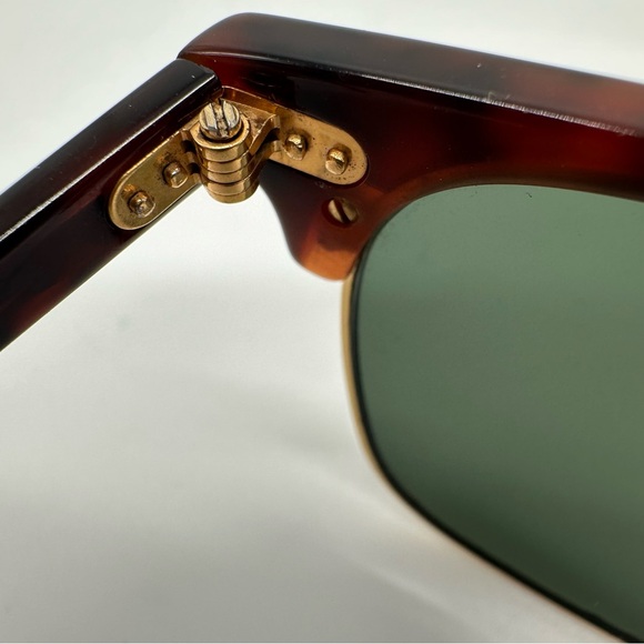 Ray-Ban Clubmaster Tortoiseshell Gold Frame Sunglasses Green Lenses - Picture 12 of 14